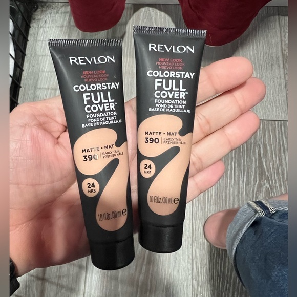 NWT Set of 2 - 390 Tan Revlon ColorStay Full Cover Longwear Matte Foundation - Picture 1 of 8